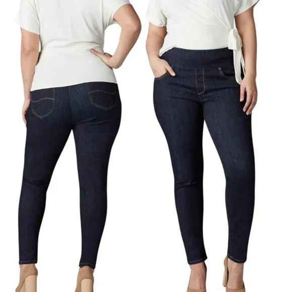 LEE‎ Plus Women's Slim Fit Skinny Leg Sculpting Jeans Dark Wash 18W Medium NWTs